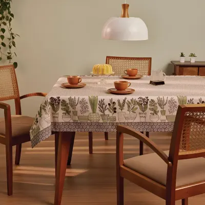 Toalha de Mesa Retangular 6 Lugares Lepper Pop Estampada